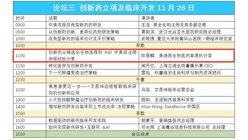 演讲题目：创新药从候选化合物选择到IND中美双注册申报经验分享 